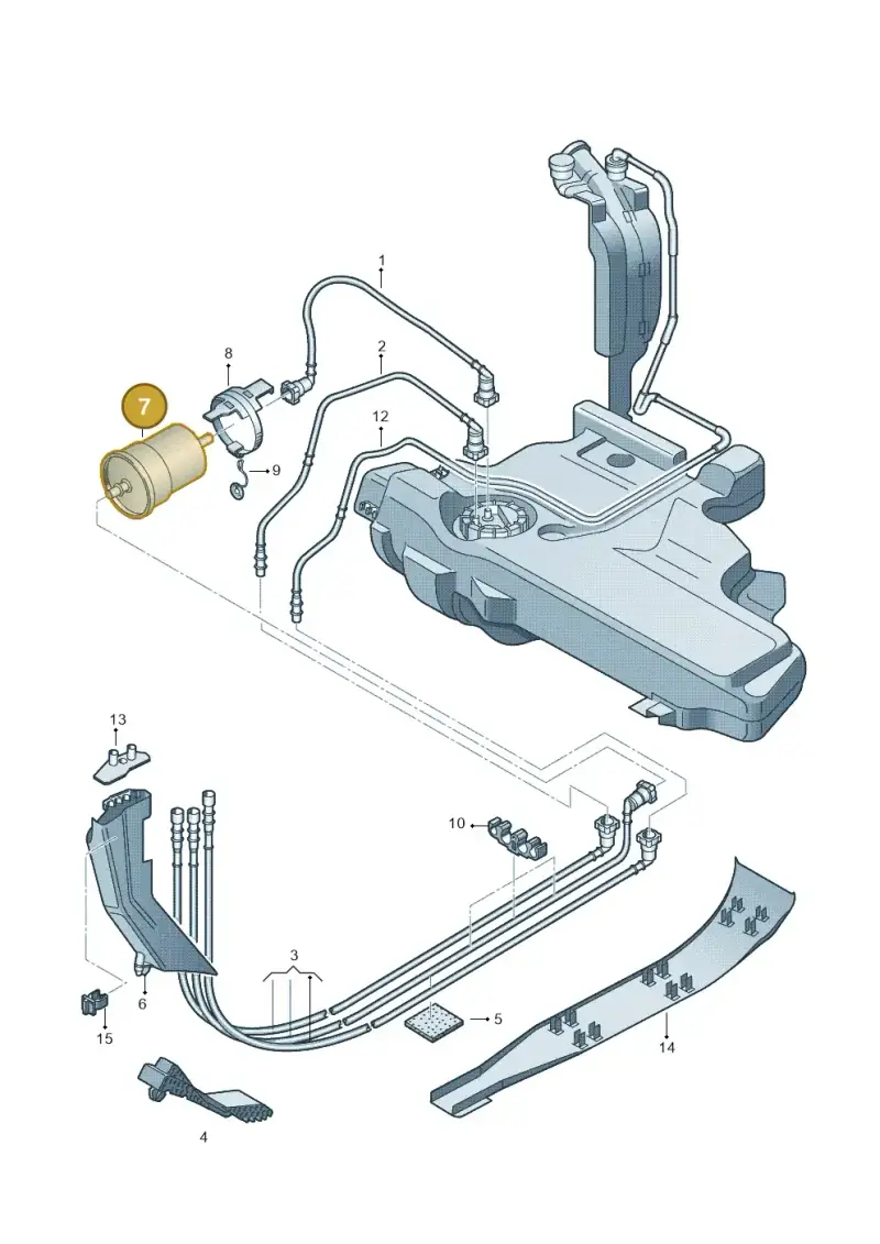 6X0201511B — Audi A3/S3/Sportb./qu. 08 (2007-) diagram 412201200, position 7