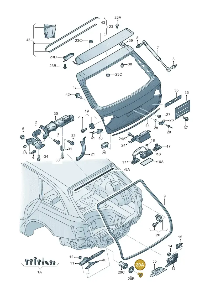 6X0827951B — Audi Q5 qu. 2.0 TDI (2012-2017) diagram 636827100, position 20A