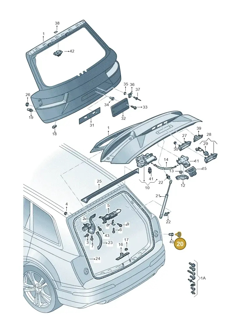 6X0827951B — Audi Q7 qu. 3.0 TDI (2015-2019) diagram 859827000, position 20