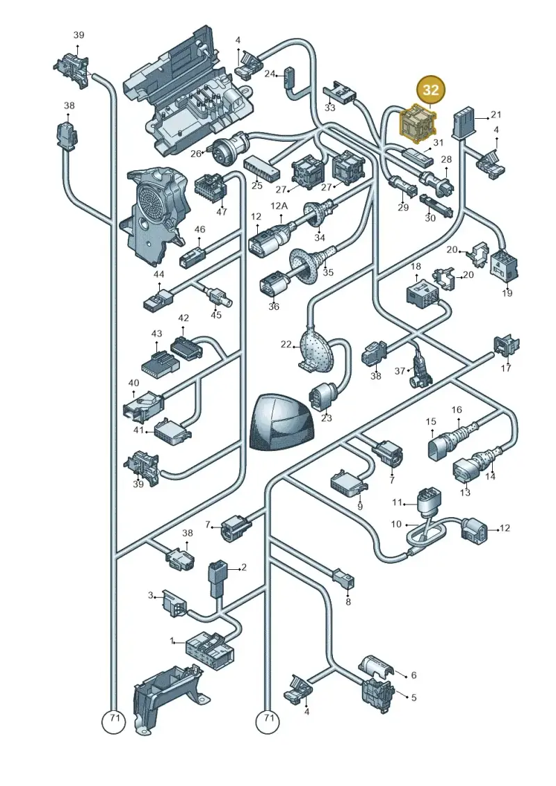 6X0937527 — Audi A3/S3/Sportb./qu. 08 (2007-) diagram 638971830, position 32