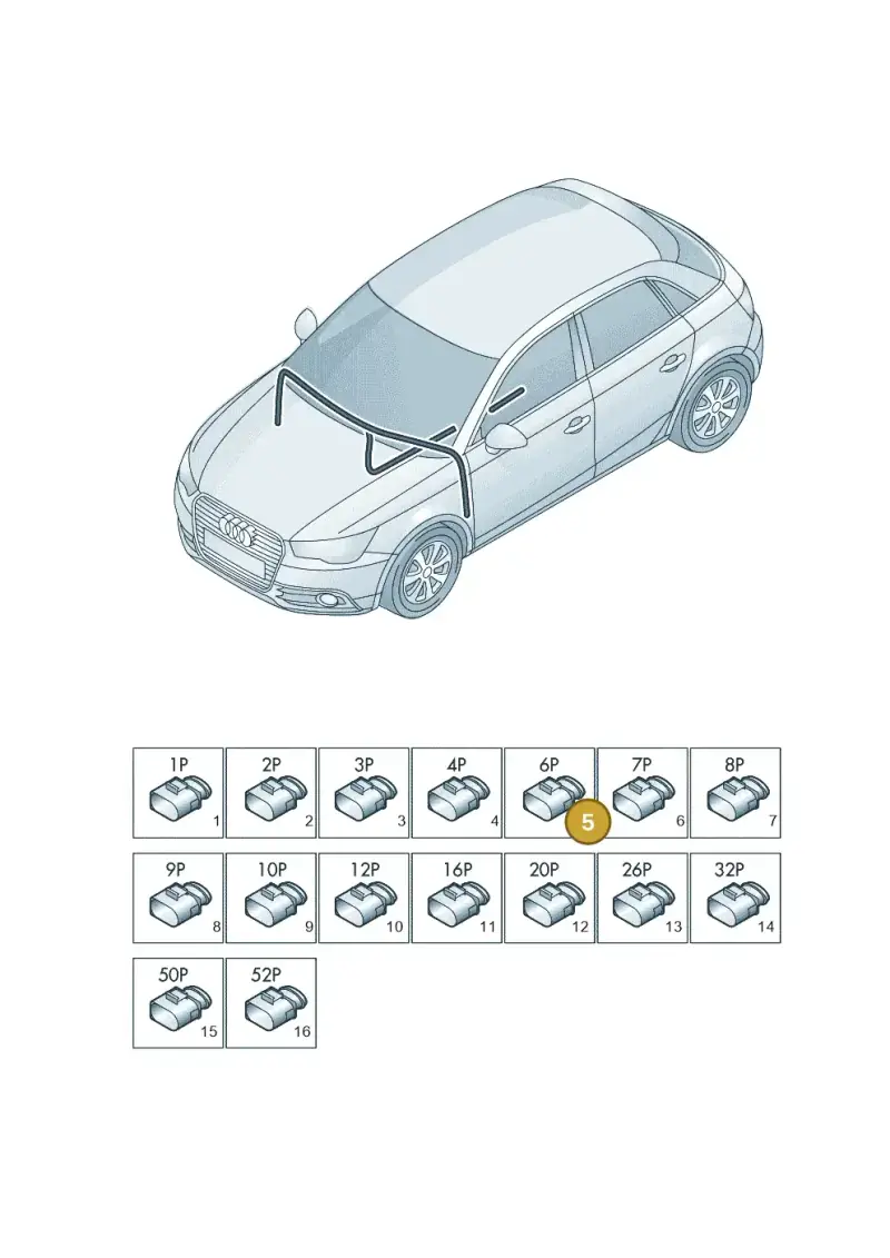 6X0972623 — Audi A1 Sportback (2010-2015) diagram 708971820, position 5