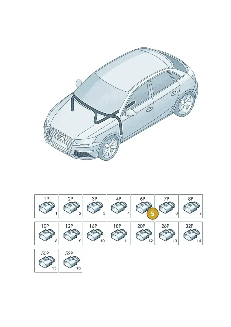 6X0972623 — Audi A1 Sportback (2014-2018) diagram 792971820, position 5