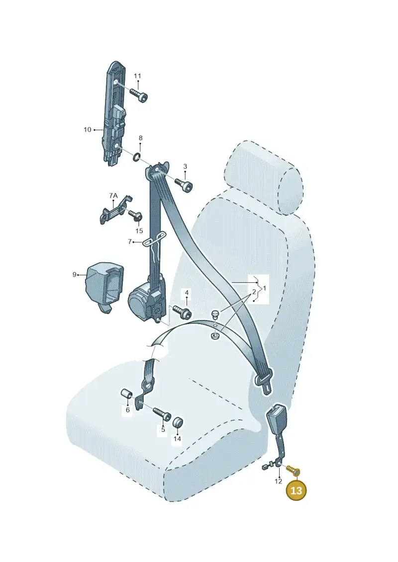 6Y0857664 — Audi A1 Sportback (2014-2018) diagram 708857600, position 13