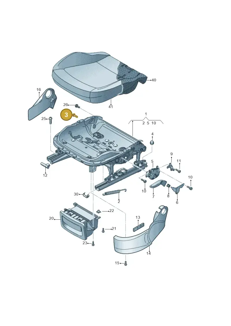 6Y0857664 — Audi A1 Sportback (2014-2018) diagram 792881050, position 3