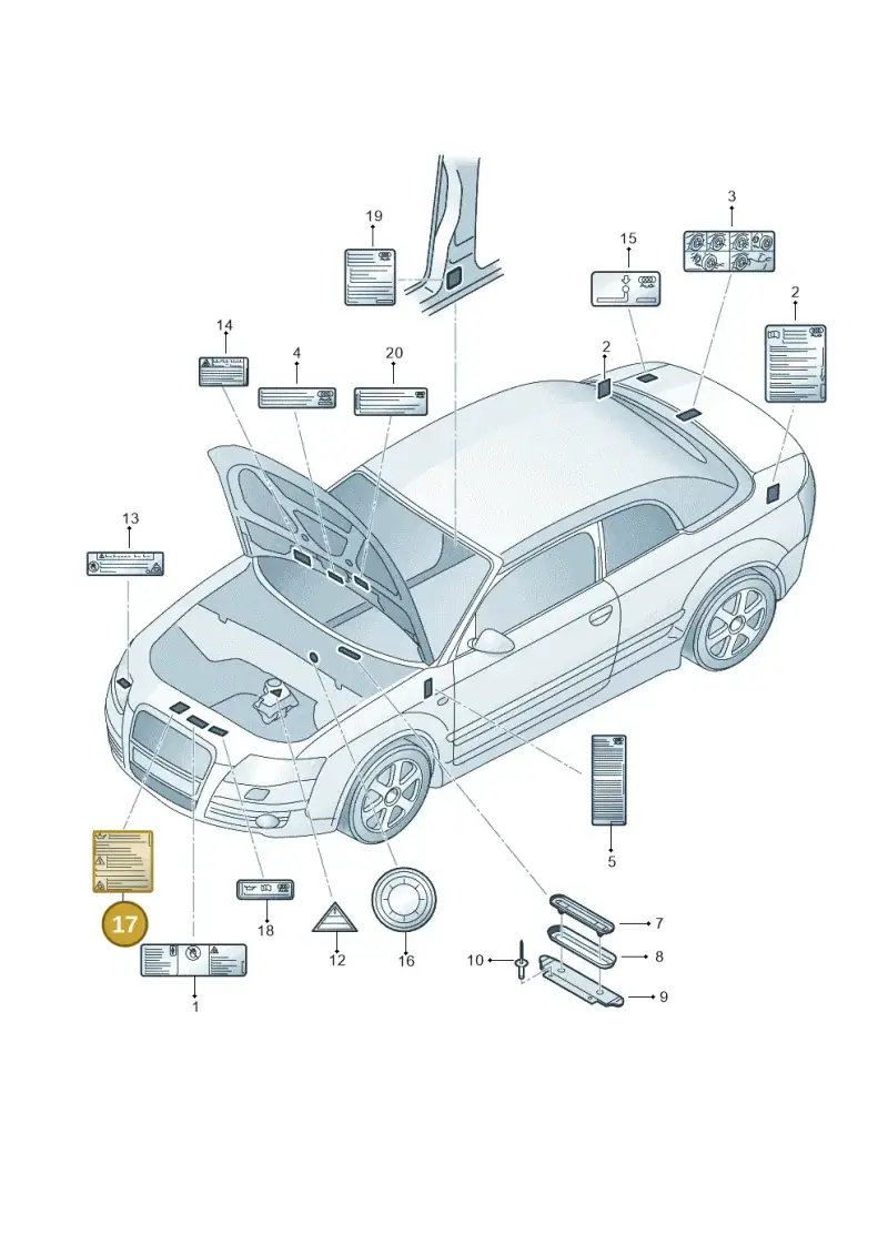 701010090H — Audi A8/S8/qu. lang (2003-2007) diagram 492010050, position 17