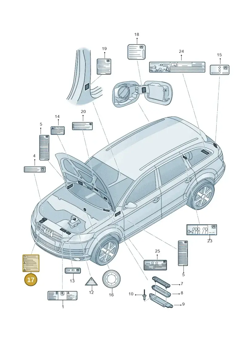 701010090H — Audi Q7 qu. 3.0 TDI (2009-2015) diagram 493010050, position 17