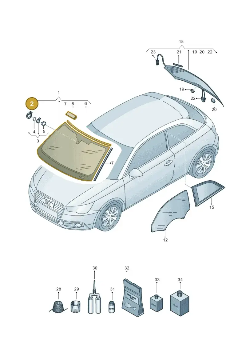 701845543 — Audi A1 Sportback (2014-2018) diagram 792845000, position 2