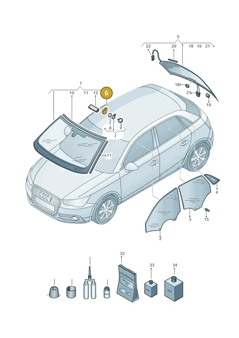 701845543 — Audi A1 Sportback (2014-2018) diagram 792845100, position 6