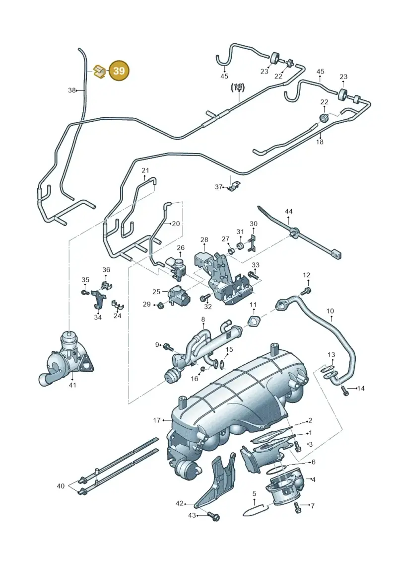 701971939 — Audi A4/S4/Av./qu.     05> (2005-) diagram 448131000, position 39