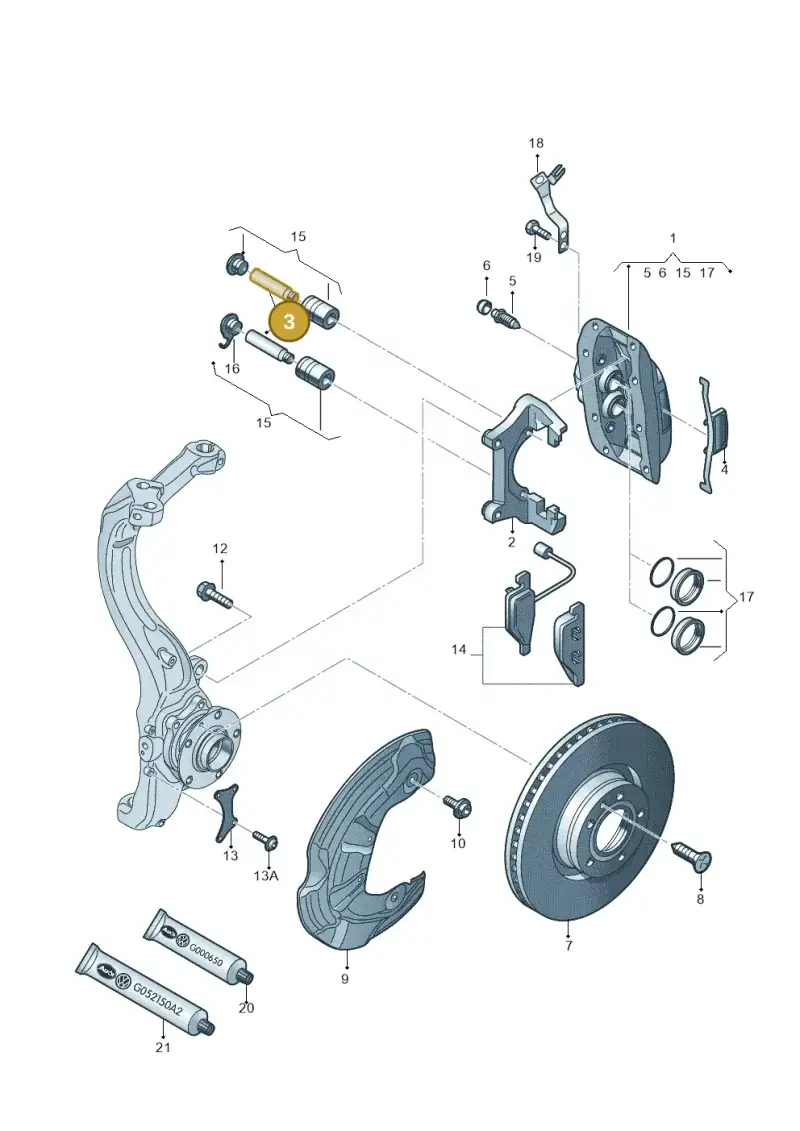 7D0615143 — Audi A6 2.7 TDI (2008-2011) diagram 291615450, position 3
