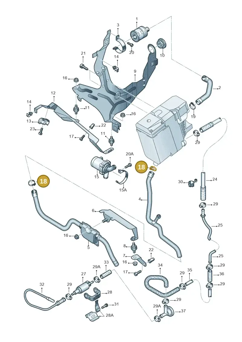 7D0819597 — Audi Q7 qu. 3.0 TDI (2009-2015) diagram 478819460, position 18