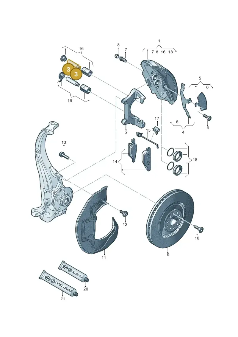 7E0615143 — Audi A7 Sportback (2014-2018) diagram 696615500, position 3