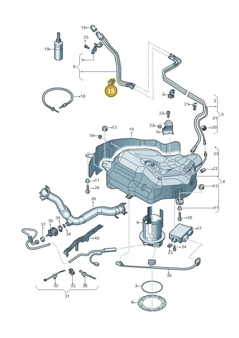 7E0820774A — Audi A7 Sportback (2014-2018) diagram 711201300, position 15