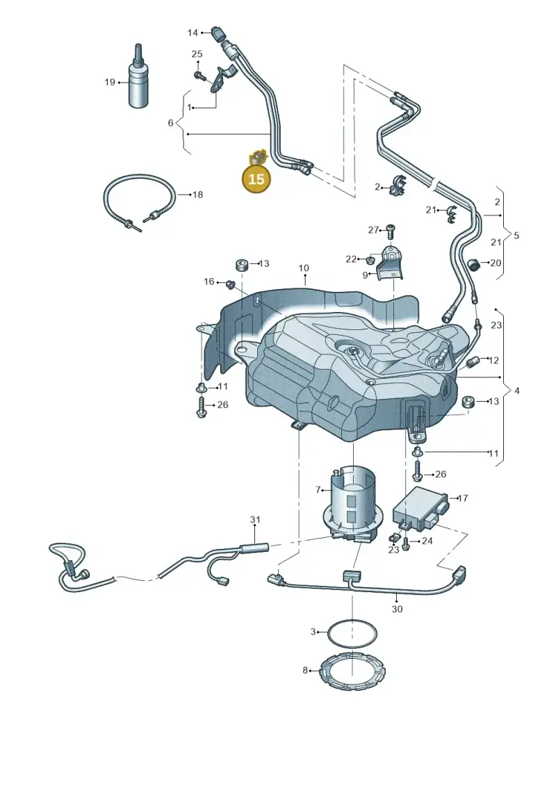 7E0820774A — Audi A7 Sportback (2014-2018) diagram 798201300, position 15