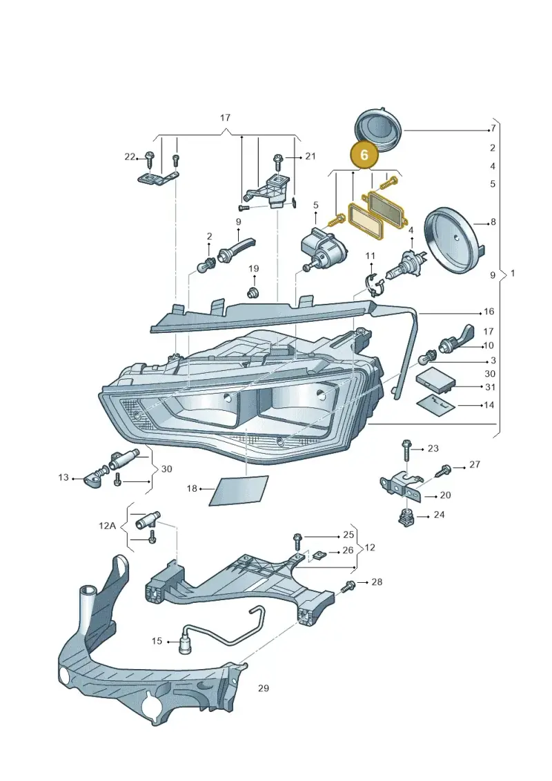7E0998295 — Audi A5 Sportback (2011-2017) diagram 724941000, position 6