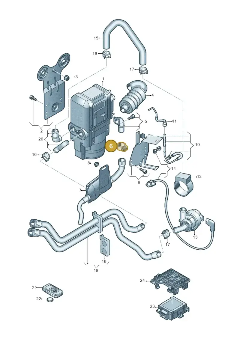 7H0819600A — Audi Q3 quattro (2018-2019) diagram 597819070, position 6