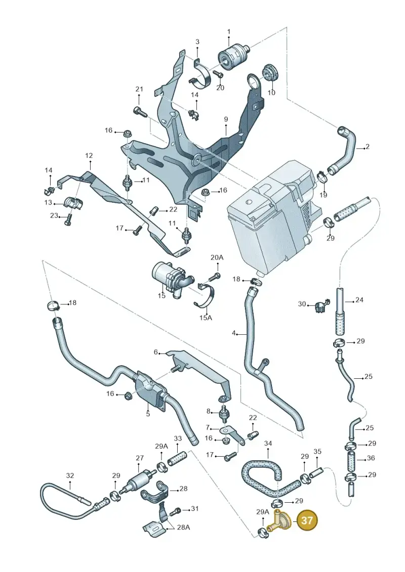 7H0819618 — Audi Q7 qu. 3.0 TDI (2009-2015) diagram 478819460, position 37