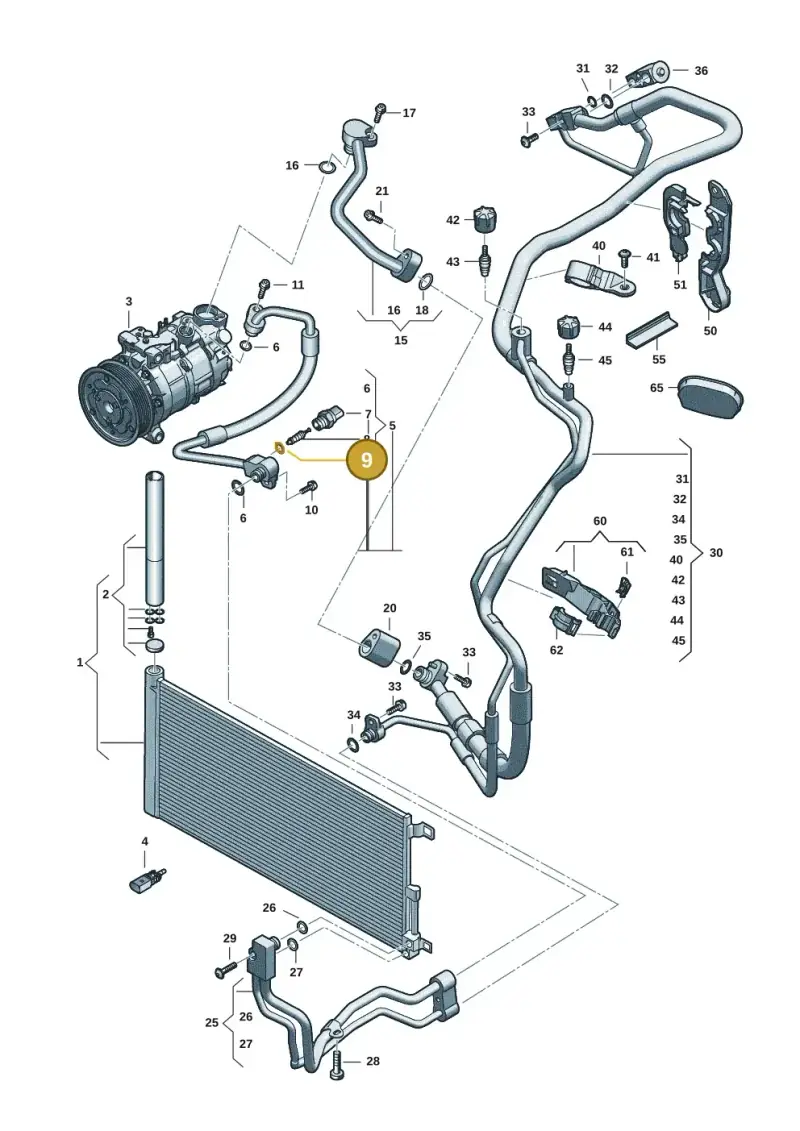 7H0820896 — Audi A5 Limo 2.0 (2024-) diagram 8wk260400, position 9