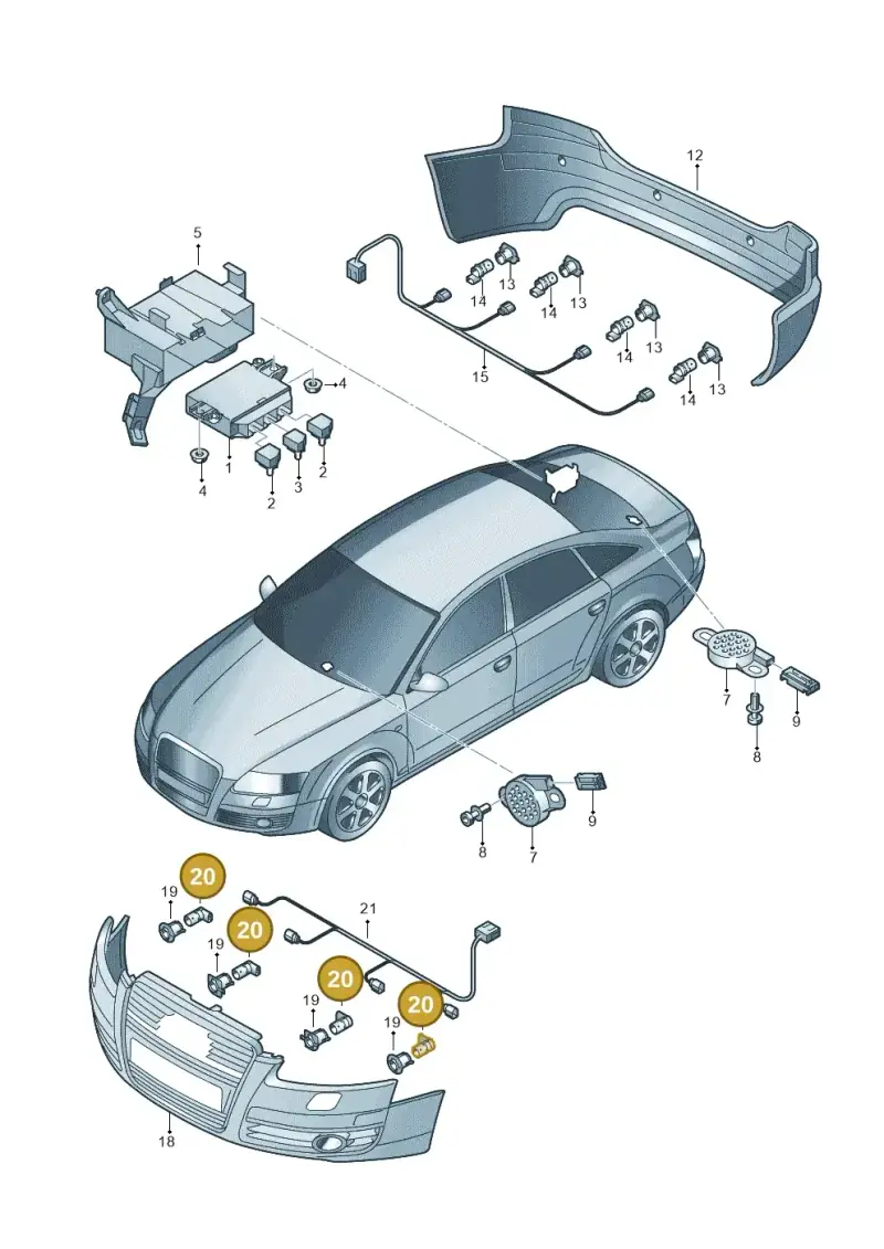7H0919275CGRU — Audi A6 2.7 TDI (2008-2011) diagram 448919200, position 20