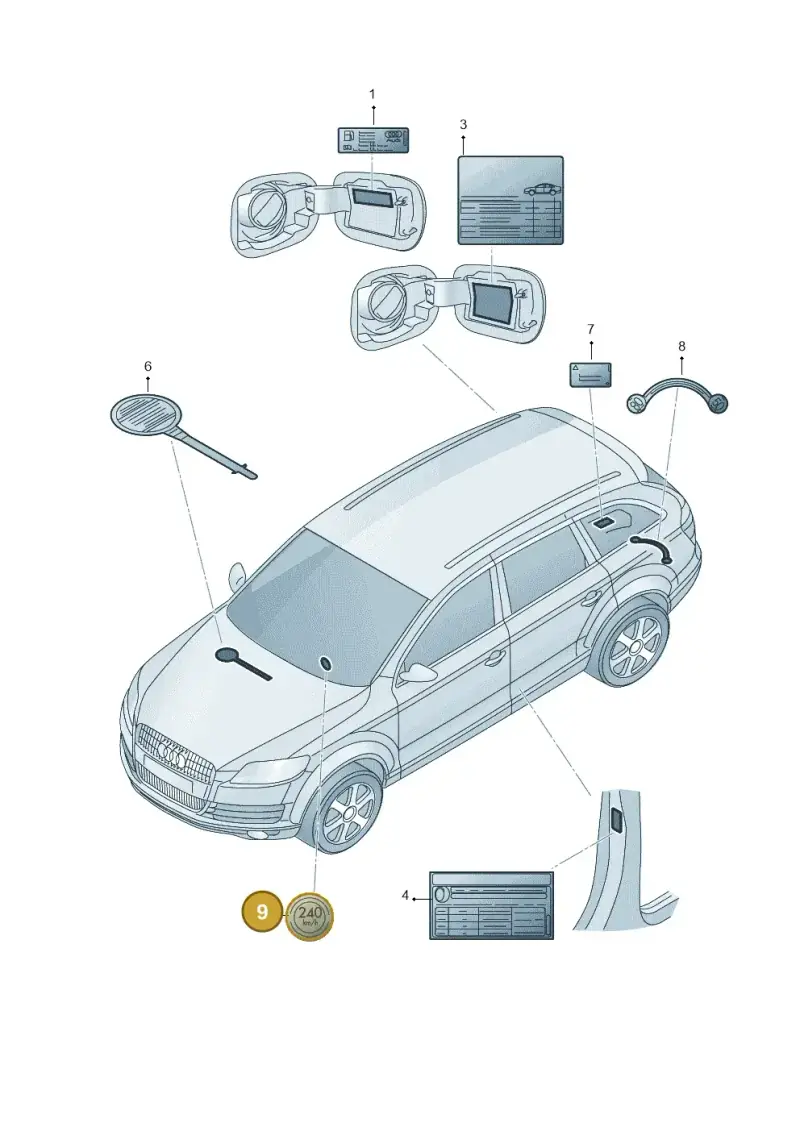 7L0010301A — Audi Q7 qu. 3.0 TDI (2009-2015) diagram 493010200, position 9