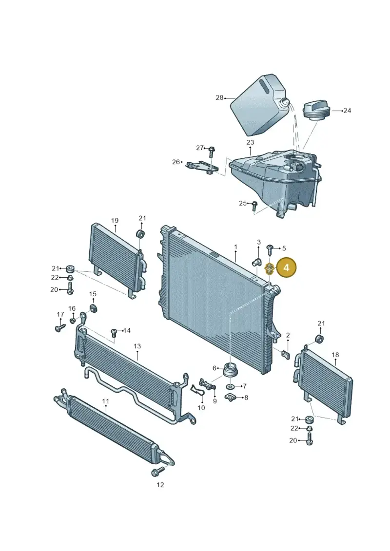 7L0121276A — Audi Q7 qu. 3.0 TDI (2009-2015) diagram 493121720, position 4