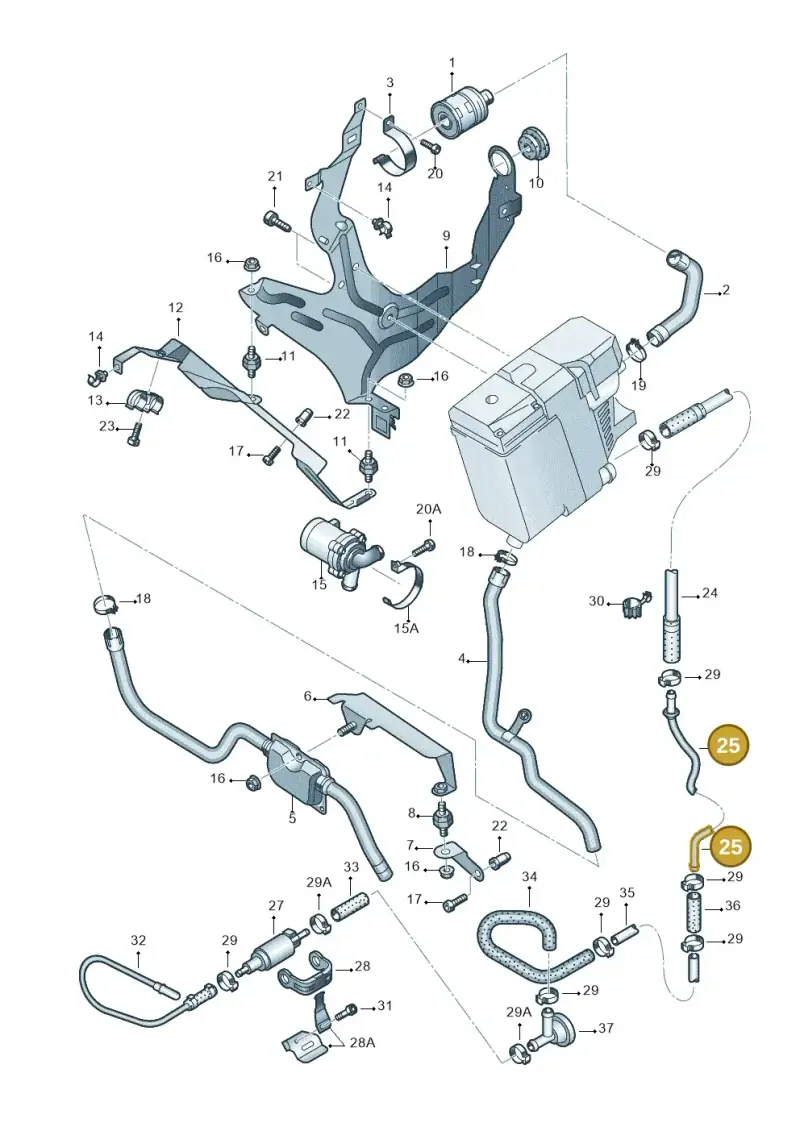 7L0261492B — Audi Q7 qu. 3.0 TDI (2009-2015) diagram 478819460, position 25