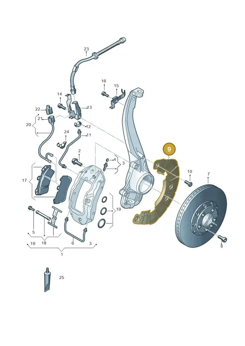 7L0615311B — Audi Q7 qu. 3.0 TDI (2009-2015) diagram 493615400, position 9