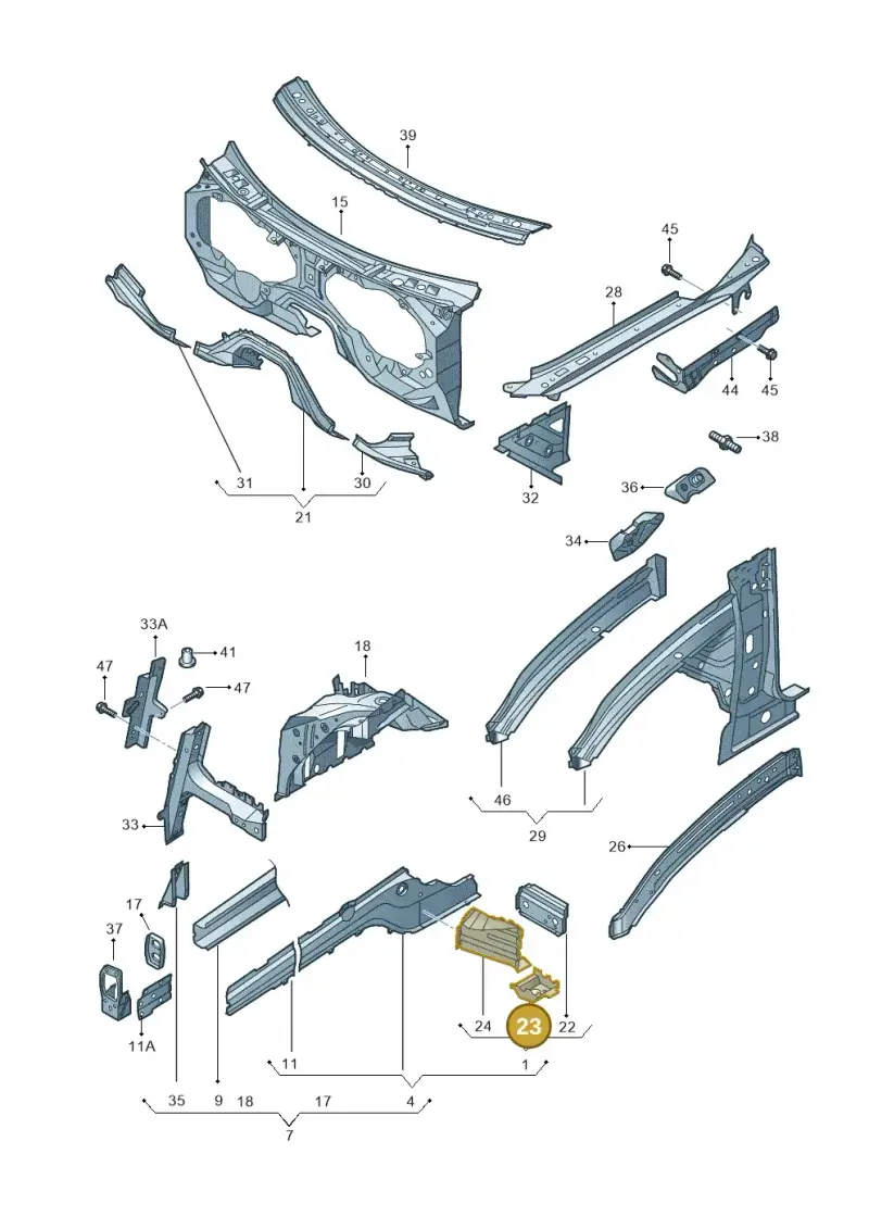 7L0804787 — Audi Q7 qu. 3.0 TDI (2009-2015) diagram 493803100, position 23