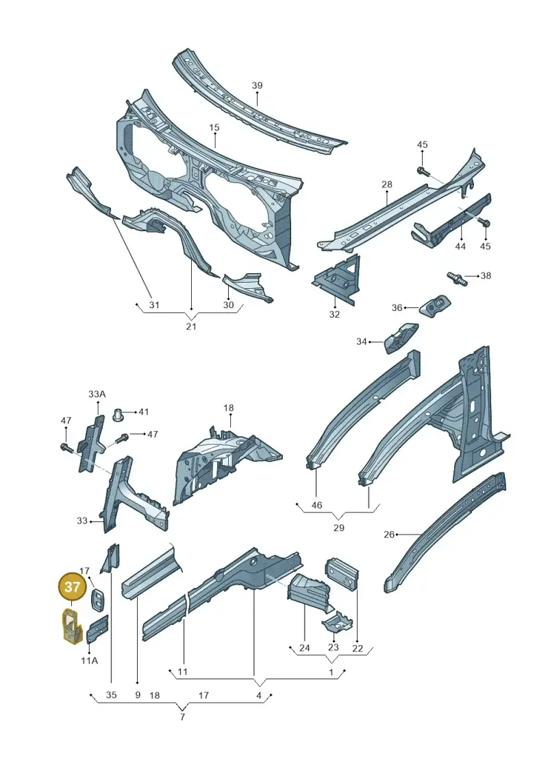 7L0805677B — Audi Q7 qu. 3.0 TDI (2009-2015) diagram 493803100, position 37