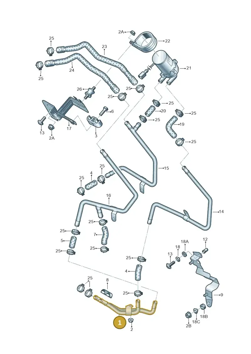 7L0815802A — Audi Q7 qu. 3.0 TDI (2009-2015) diagram 478819190, position 1