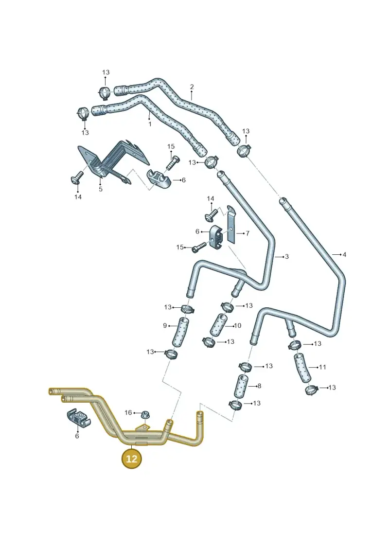 7L0815802A — Audi Q7 qu. 3.0 TDI (2009-2015) diagram 478819210, position 12