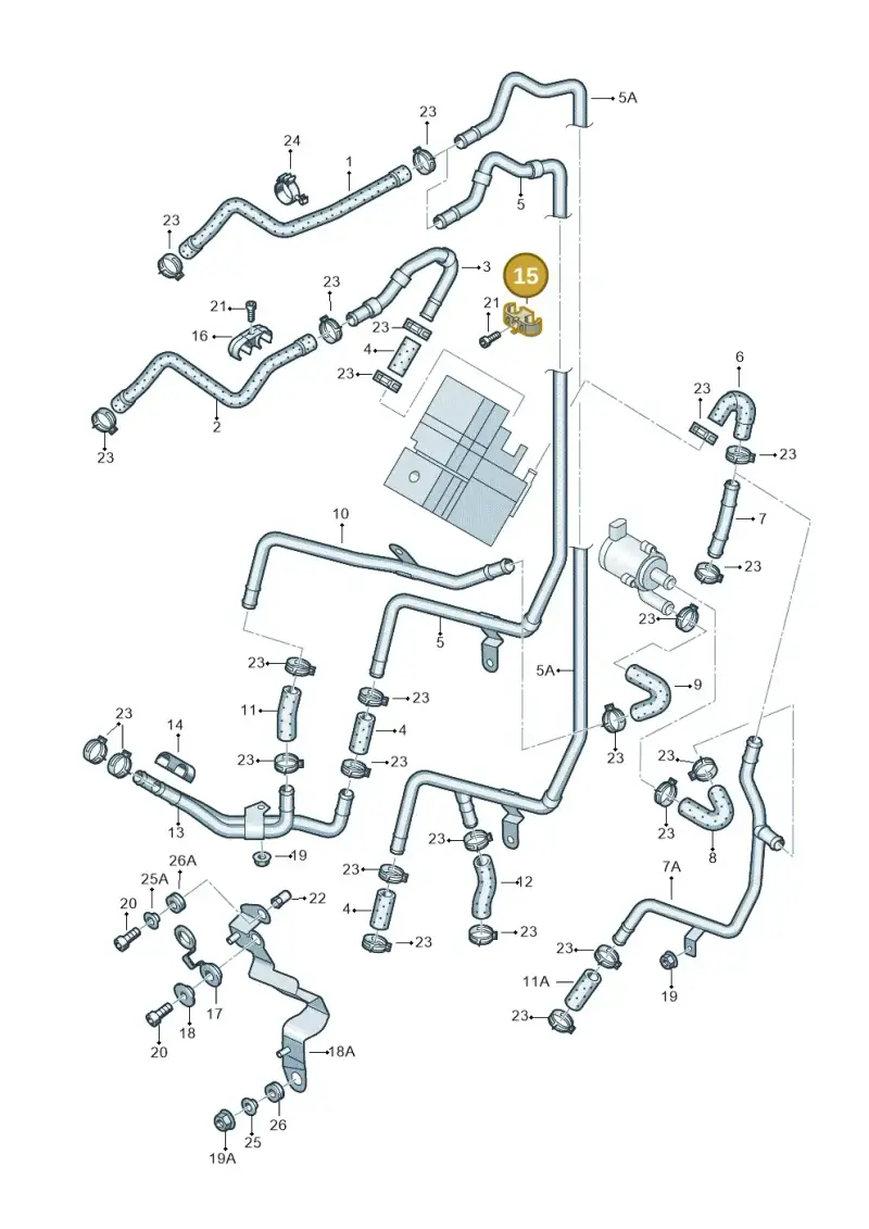 7L0819055B — Audi Q7 qu. 3.0 TDI (2009-2015) diagram 478819260, position 15