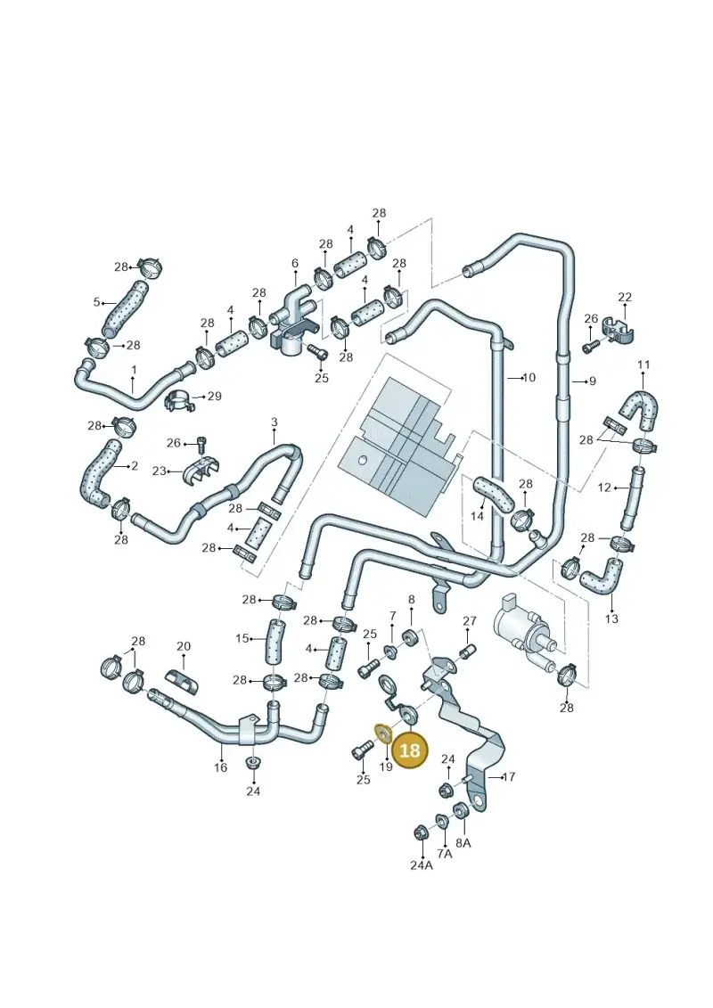 7L0819261A — Audi Q7 qu. 3.0 TDI (2009-2015) diagram 478819310, position 18