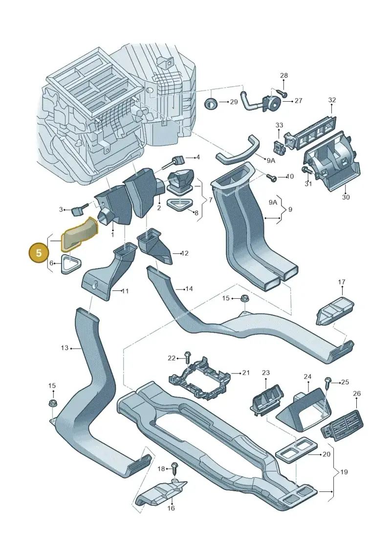 7L0819633 — Audi Q7 qu. 3.0 TDI (2009-2015) diagram 493820130, position 5