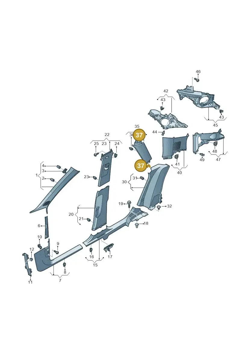 7L0867208 — Audi RSQ3 Sportback (2019-2024) diagram 597867650, position 37