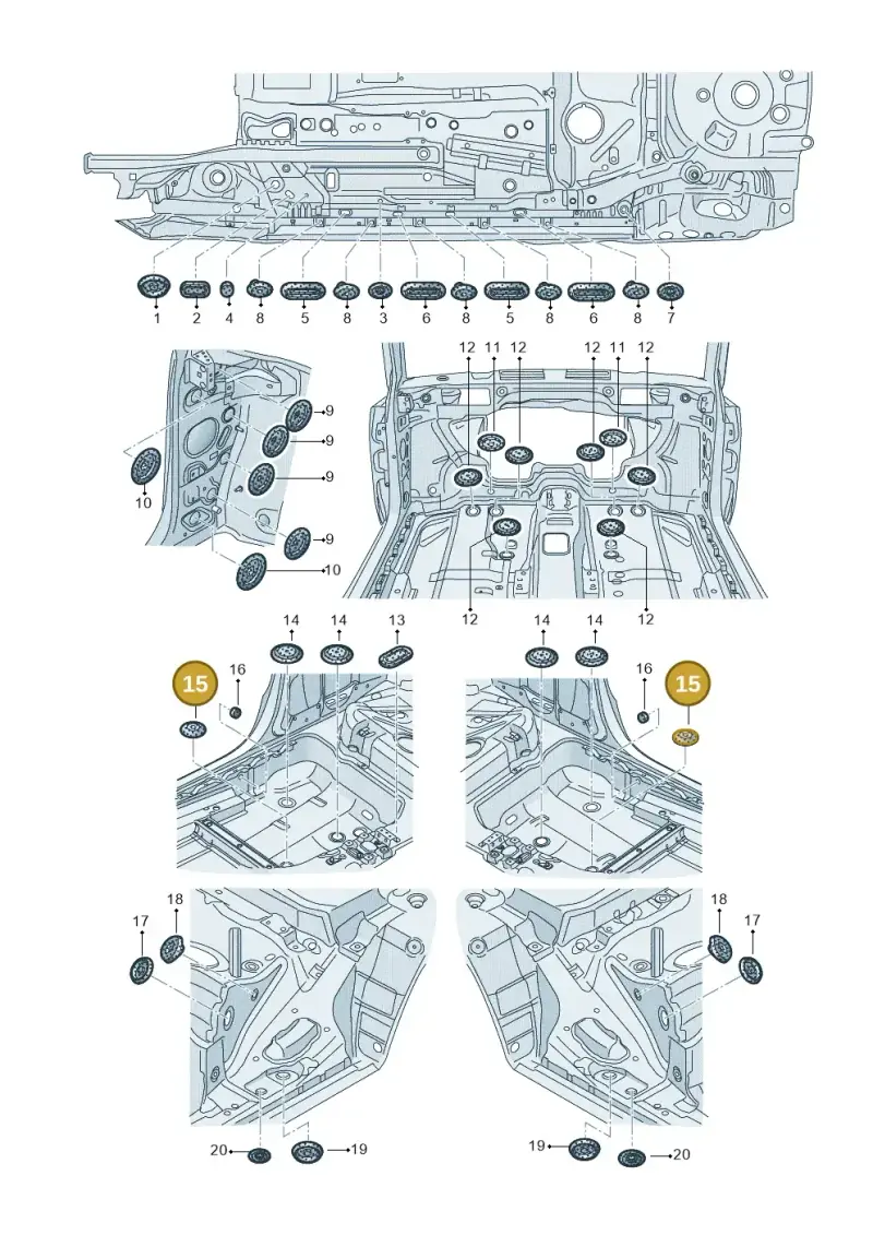 7L0899182 — Audi A1 Sportback (2014-2018) diagram 792803360, position 15