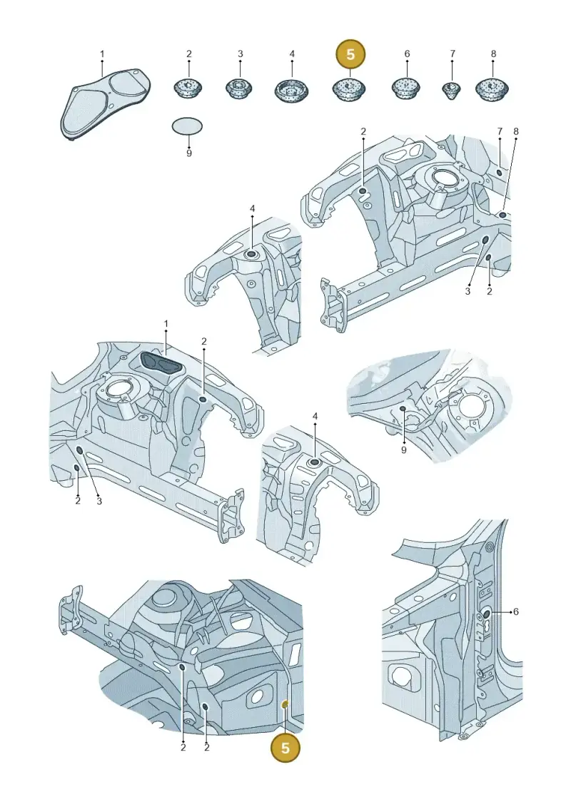 7L0899183 — Audi A6 2.0 (2018-) diagram 435803340, position 5