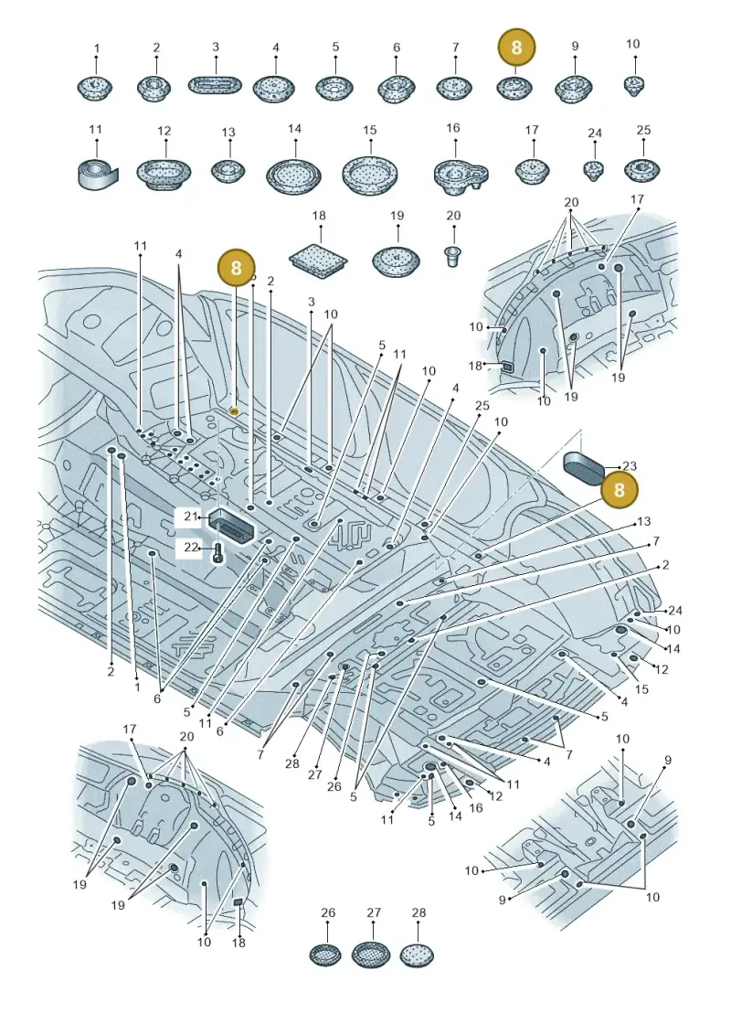 7L0899188 — Audi Q7 qu. 3.0 TDI (2015-2019) diagram 859803350, position 8