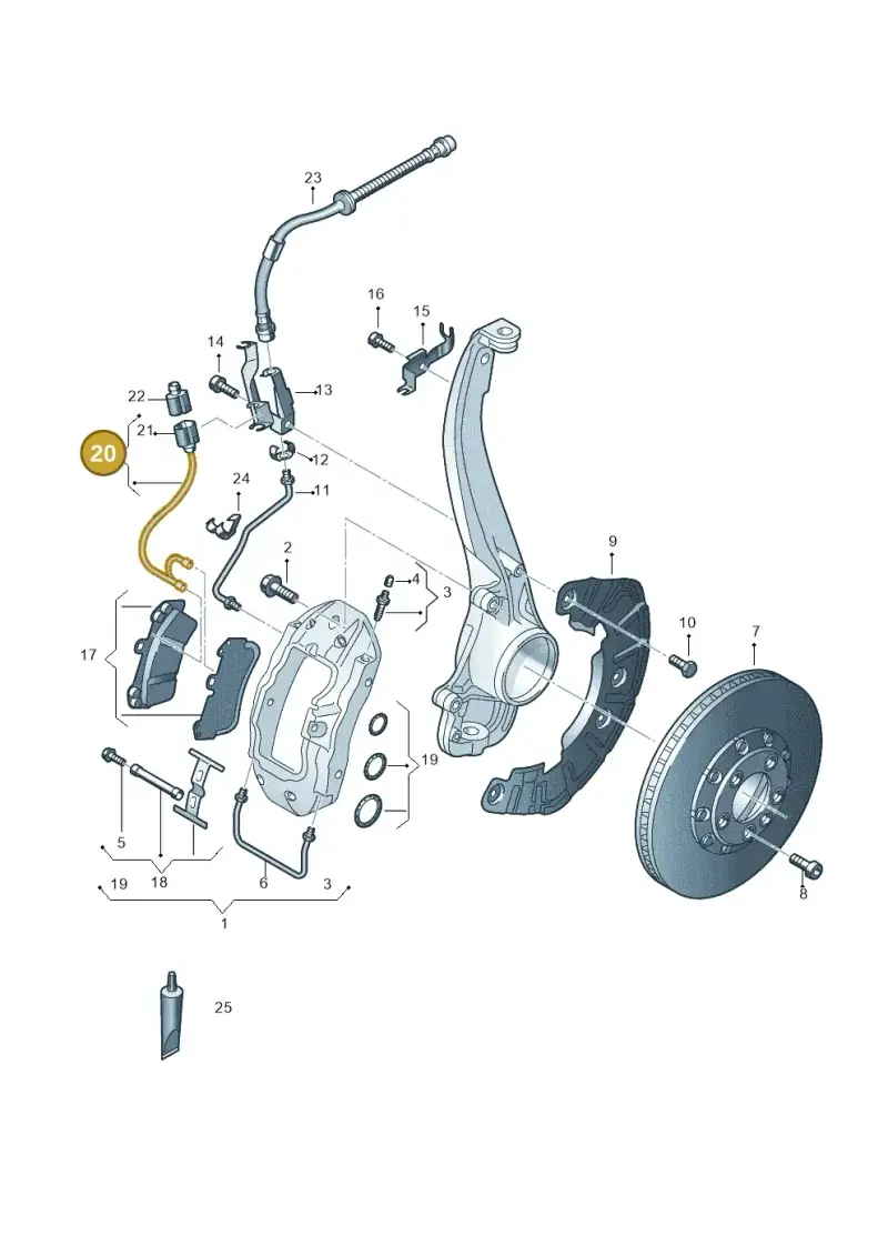 7L0907637 — Audi Q7 qu. 3.0 TDI (2009-2015) diagram 493615400, position 20