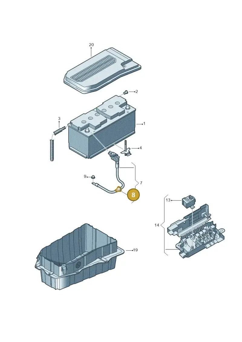 7L0941913C — Audi Q7 qu. 3.0 TDI (2009-2015) diagram 675915000, position 8