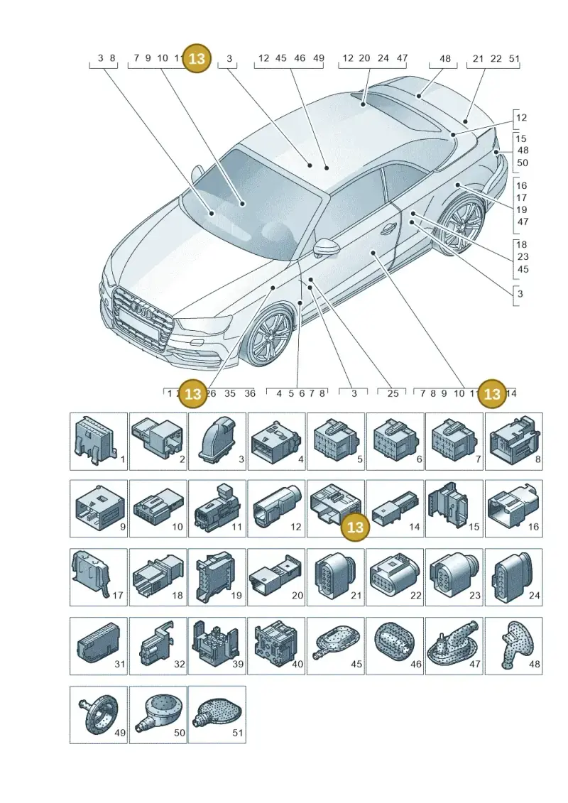 7L0972762 — Audi A3 Cab. 1.4 (2013-2016) diagram 778971790, position 13