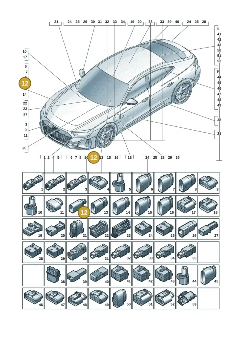 7L0973812 — Audi RS e-tron GT (2020-2020) diagram 4j1971820, position 12