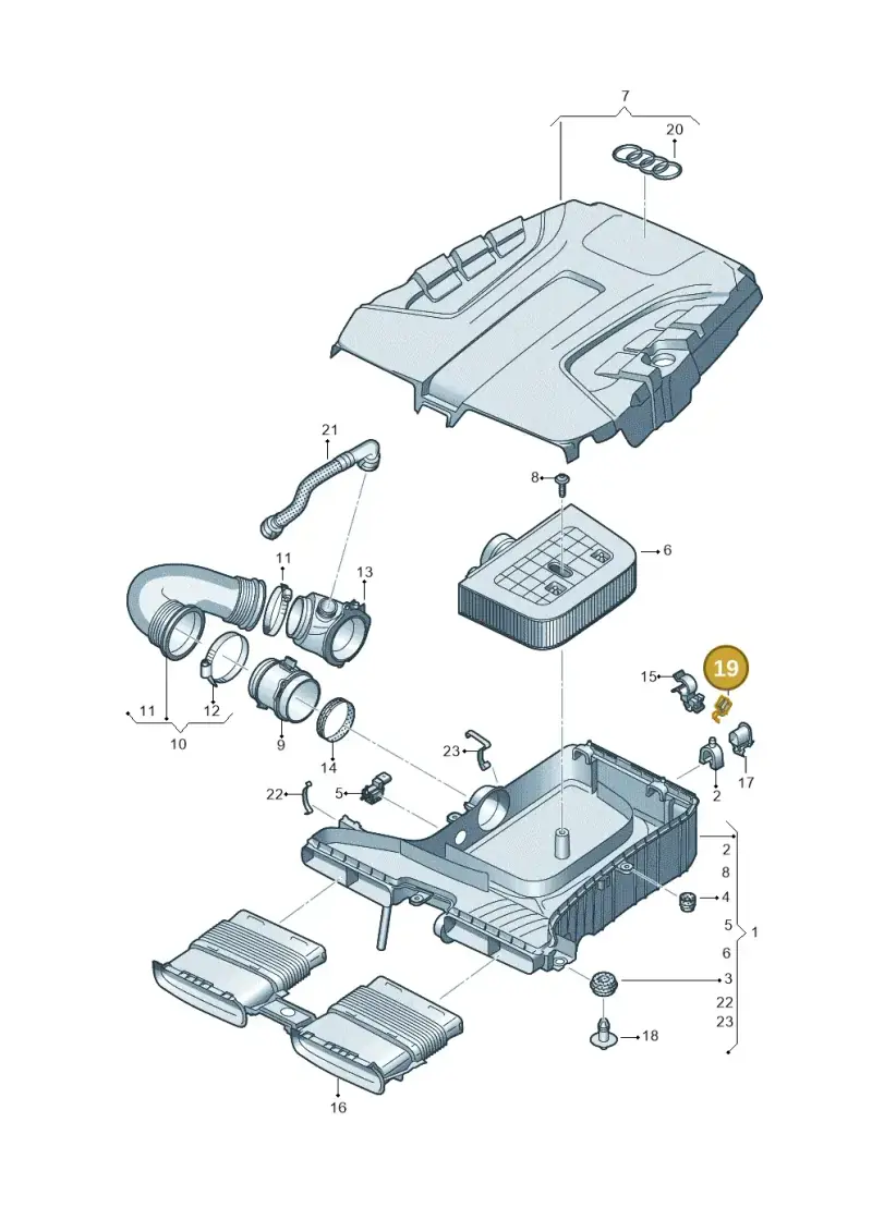7L5253198 — Audi Q8 Quattro 3,0 (2018-) diagram 859129200, position 19