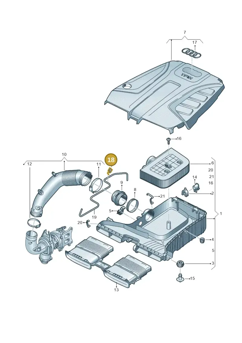 7L5253198 — Audi Q8 Quattro 3,0 (2018-) diagram 859133120, position 18