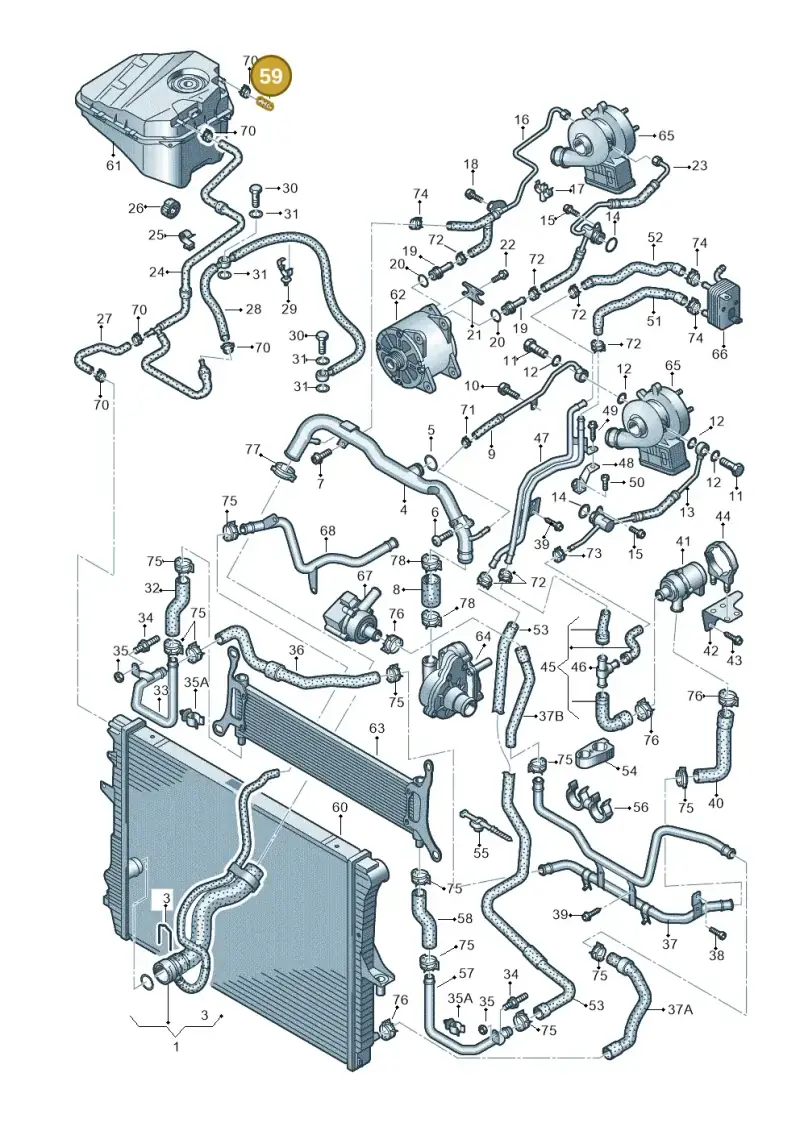 7L6121099 — Audi Q7 qu. 3.0 TDI (2009-2015) diagram 675121300, position 59