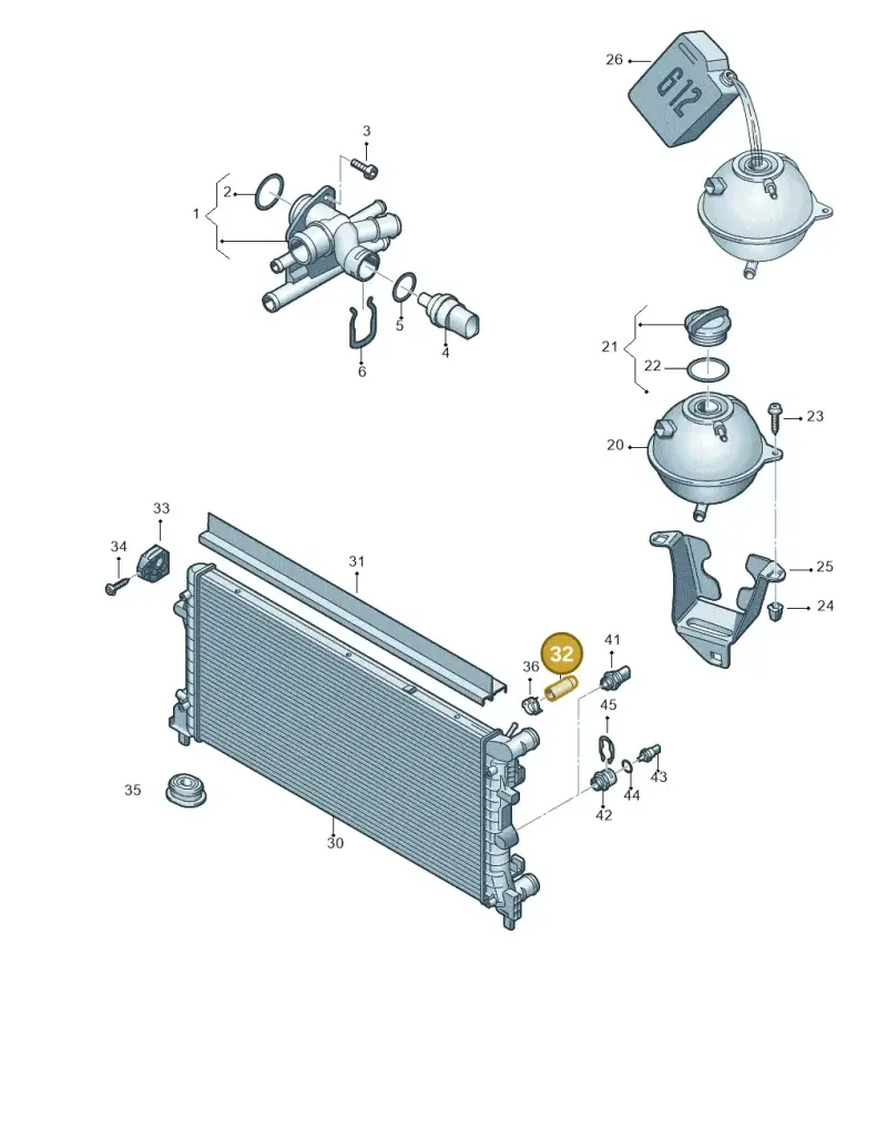 7L6121099 — Audi A1 Sportback (2010-2015) diagram 708121750, position 32
