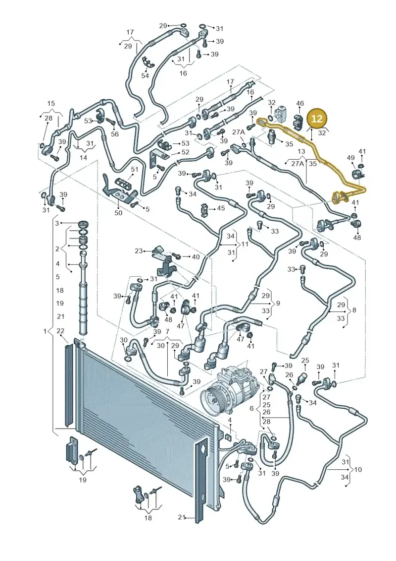 7L6820743H — Audi Q7 qu. 3.0 TDI (2009-2015) diagram 274820450, position 12