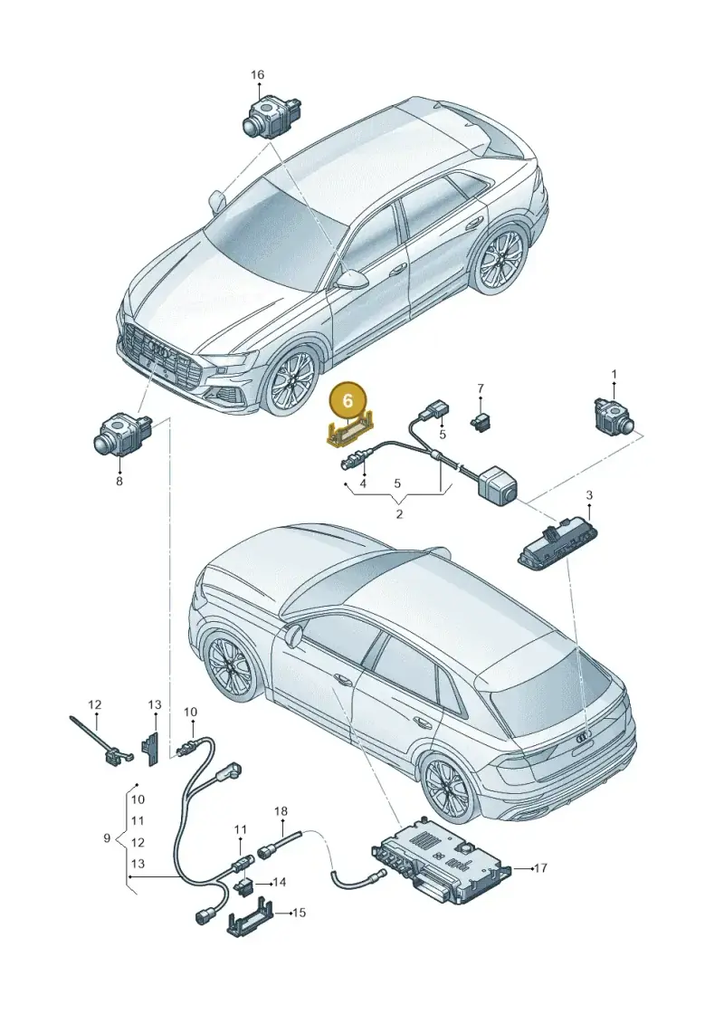 7L6937545 — Audi Q8 Quattro 3,0 (2018-) diagram 429907450, position 6