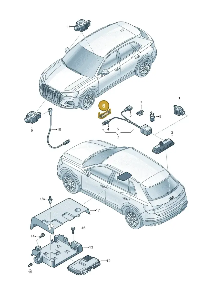 7L6937545 — Audi RSQ3 Sportback (2019-2024) diagram 597907045, position 6
