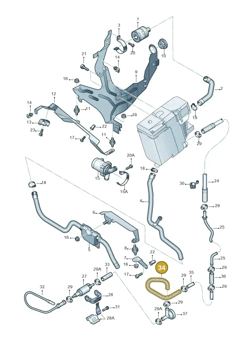7L8261513 — Audi Q7 qu. 3.0 TDI (2009-2015) diagram 478819460, position 34